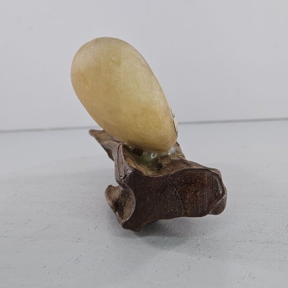 Hand Painted Owl Rock Decor on Driftwood Unique Home Office Art Gift MCM - Picture 6 of 7